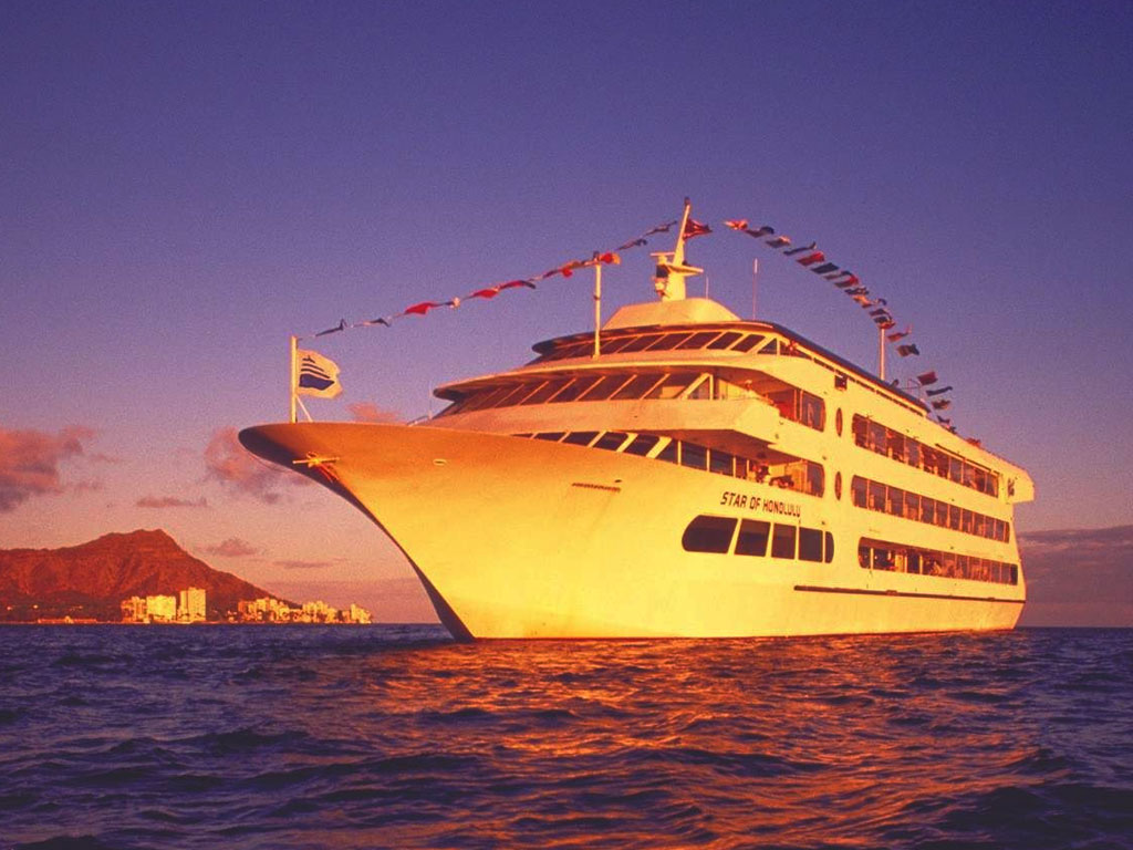 star of Honolulu ship at sunset