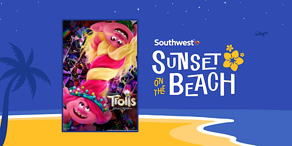 artwork for Sunset on the Beach featuring the Trolls movie